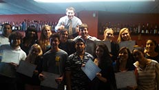 Bartending school students